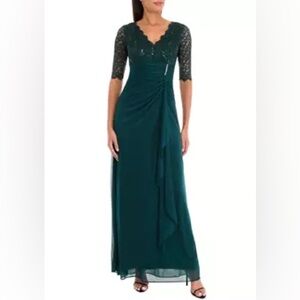 B&A by Betsy Adam formal gown, Emerald Green. Worn once. Size 16.